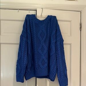 Blue Cable Knit Sweater